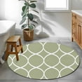 thumbnail image 4 of Abstract Geometric Washable Area Rug&nbsp;4 ft White Twisted Lines Green Background Soft Round&nbsp;Rugs for Living Room, Non Slip Carpet for Bedroom&nbsp;Entryway Dining Room, 4 of 9