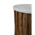 thumbnail image 3 of HomeRoots 490144 20 x 18 x 18 in. Brown & Ivory Marble & Solid Wood Round End Table, 3 of 5