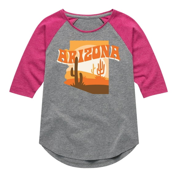 Instant Message - Arizona Desert - Toddler & Youth Girls Raglan Graphic T-Shirt
