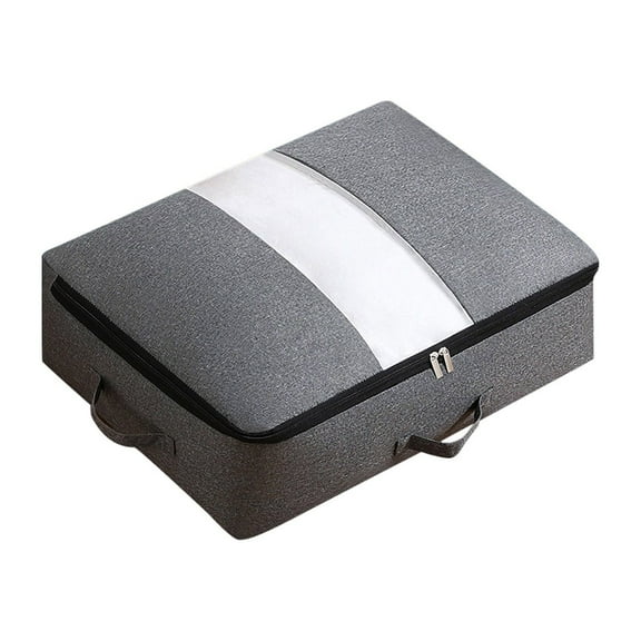Fabric Quilt and Clothes Storage Bag Large Capacity Foldable Organizer Box for Bedding Toys Seasonal Items Moving Dorm Closet Garage and Home Storage