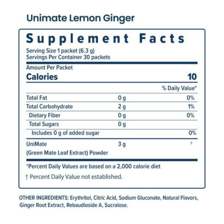 PACK OF 2 X UNICITY UNIMATE LEMON GINGER (10 SACHETS) - Walmart.com