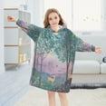 thumbnail image 5 of FORMRS Wearable Blanket Hoodie with Sleeves for Kids Cozy Flannel Sweatshirt, Purple Forest Scene, 5 of 7