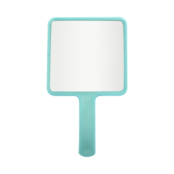 Unique Bargains 1 Pc Square Handheld Mirror for Vacation Travel Green Plastic Glass