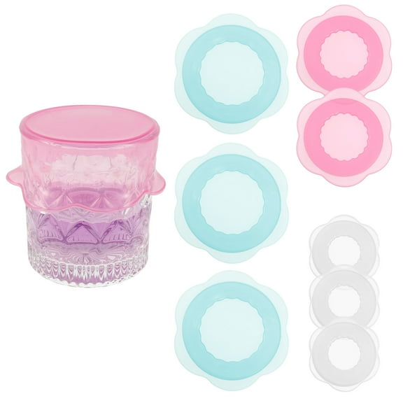 Grusce 9PCS Silicone Food Lid, Colourful Silicone Stretch Lid, Temperature Resistant Stretch Bowl Cover, Elastic Bowl Covers Effective Sealing for Home Kitchen