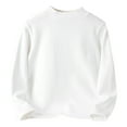 thumbnail image 5 of TTUHYWXI Girls' Long Sleeve Turtleneck T-Shirt Kids Basic High Neck Casual Trendy Soft Base Layer Tee Tops (White, 9-10 Years), 5 of 6