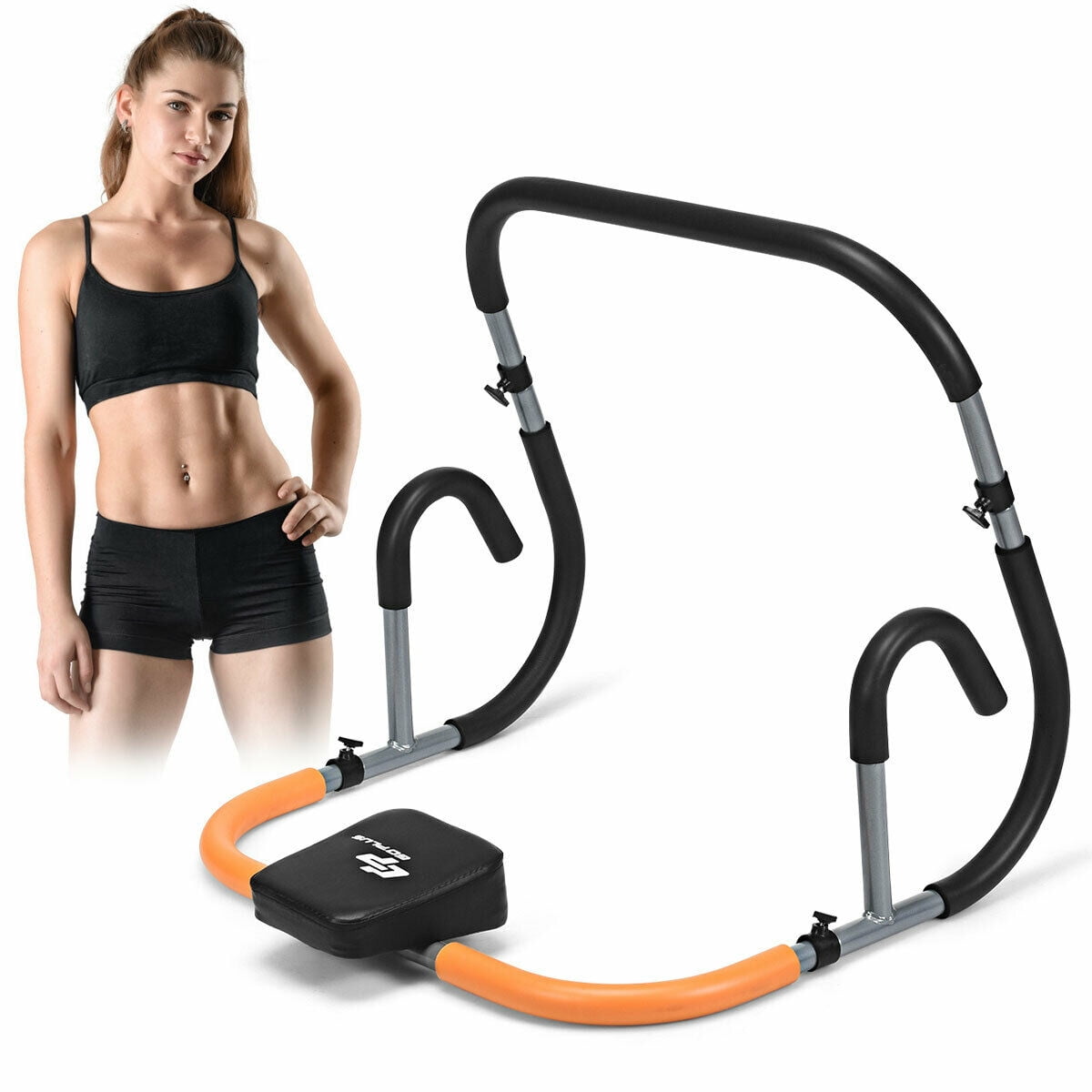 Viavito Ab Abdominal Trainer Crunch Roller Sit Up Exercise Machine with Mat 