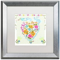 Trademark Fine Art "Love Heart" Canvas Art by Lisa Powell Braun, White Matte, Silver Frame