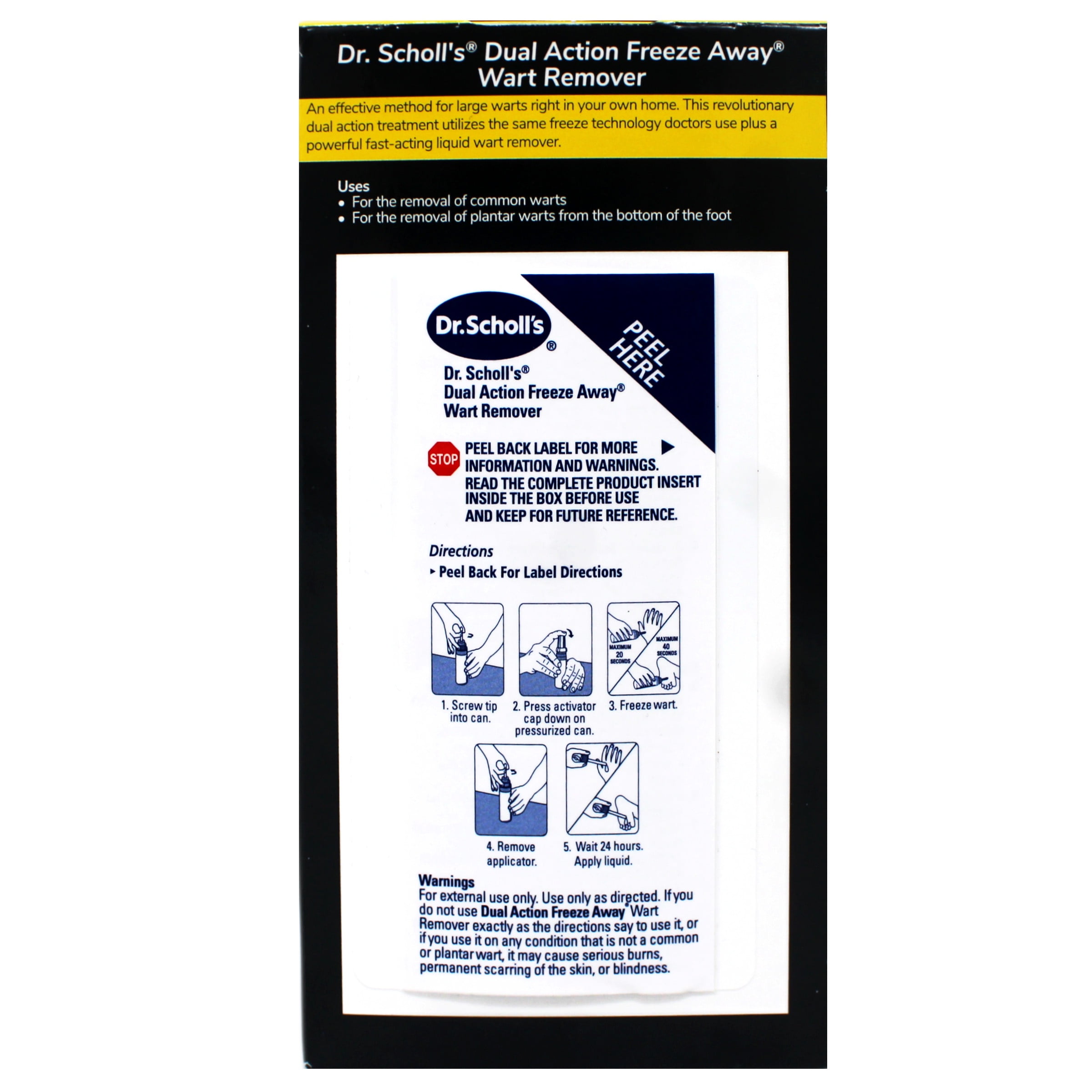 Dr. Scholl's Dual Action Freeze Away Wart Remover, Freeze Therapy + Fast-Acting Liquid, 8 Treatments