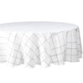 thumbnail image 2 of Mainstays Tablecloth Windowpane Plaid White and Black, Cotton Polyester Blend, 70" Round, 2 of 5