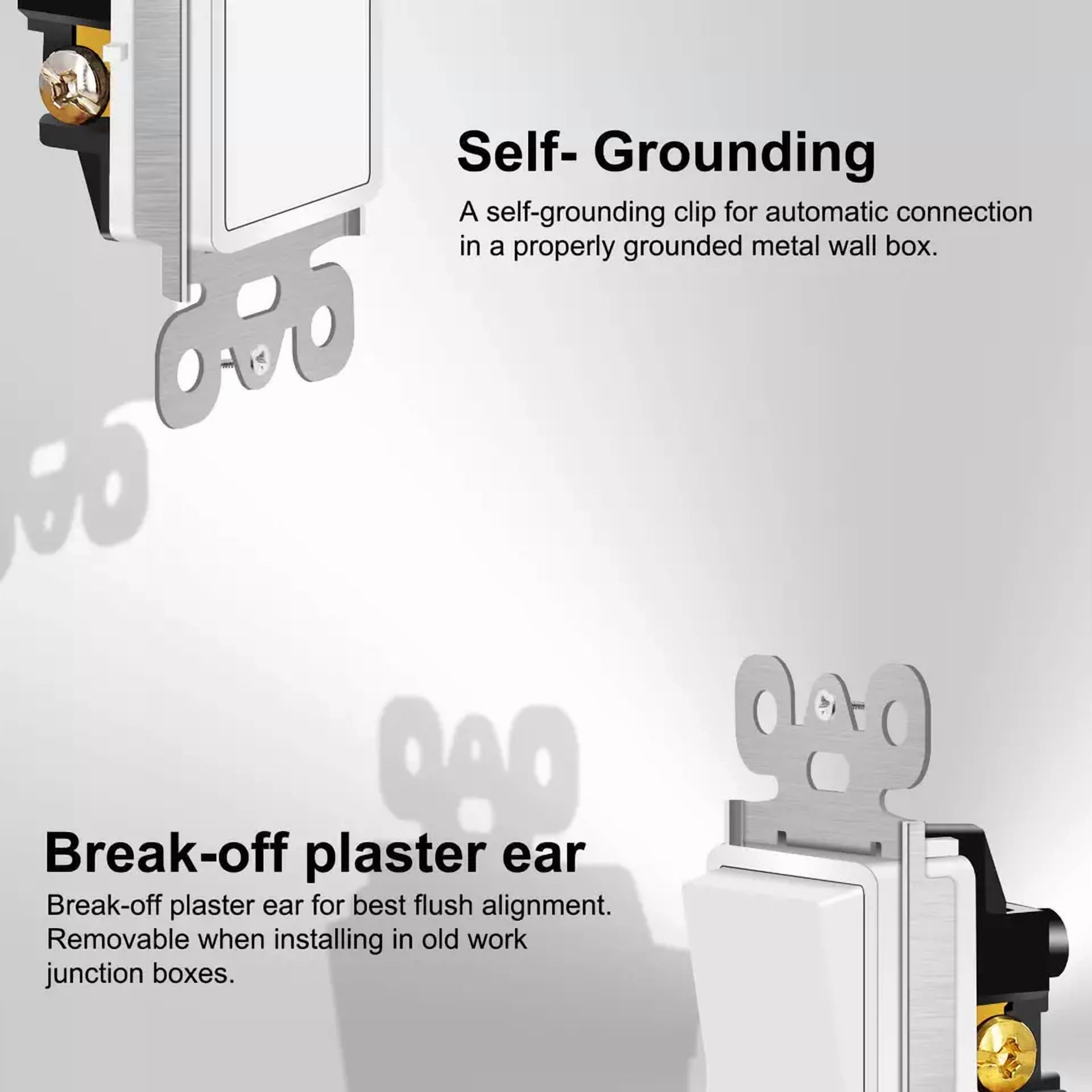 Home Electrical Light Switch, Paddle Rocker Single-Pole On/Off, Ul White 4Packs