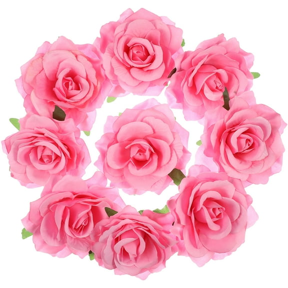 Masteelf  9 Pcs Rose Brooch Valentines Day Clip Wedding Hair Flower Clips for Women Woman Pink