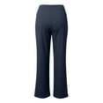 thumbnail image 7 of vigerkar Women's Palazzo Lounge Pants Stretchy Wide Leg Casual Pants Comfy High Waist Flowy Pants Dark Blue, L, 7 of 7