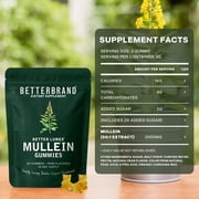 Betterbrand Mullein Chewable Gummies for Lung Cleanse and Detox, Respiratory Health Supplement, 1000mg Mullein extract per serving, 60 Gummies - 30 Day Supply - Pear Flavored