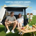 thumbnail image 2 of ABORON Double Camping Chair with Canopy for 2 Adults, Oversized Loveseat Beach Chair with Canopy Shade, Heavy Duty 600D Oxford Portable Folding Chair w/ Cup Holder for Outdoor, Camping, Beach, Picnic, 2 of 9