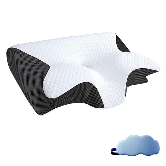 Pillow, Breathable 100% Memory Foam Pillows, 2026 New Pillow 2 in 1 Premium Ergonomic Contour, Not Stuffy, Slow-Rebound Memory Foam Neck Support for Side & Back Sleepers (Black, 1 Set)