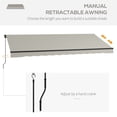 thumbnail image 4 of Outsunny 15' x 10' Patio Retractable Awning Sunshade Shelter, Light Grey, 4 of 10