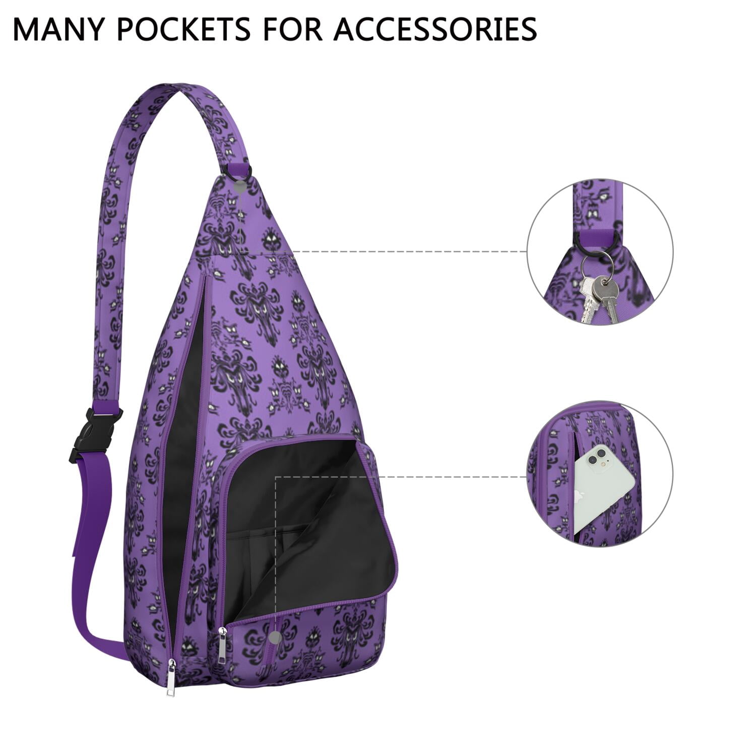 Ethereal Moon Crossbody Bag - Dark Celestial Star & Constellation Art, Lightweight Adjustable Strap Sling Bag for Men