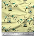 thumbnail image 1 of Soimoi Cotton Poplin Fabric Branches,Cage & Bird Print Fabric by Yard 42 Inch Wide, 1 of 1