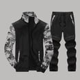 thumbnail image 2 of CONZONE Mens Sweatsuit 2 Peice Set Casual Track Suit for Men Camouflage Long Sleeve Zip Jacket Pants Cozy Fall Winter Athletic Jogging Outfits, 2 of 6