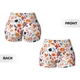 thumbnail image 6 of Yiaed Autumn Pumpkins Fall Leaves Print Women's Athletic Shorts Running Shorts Sporty Short High Waisted Elastic Workout Shorts for Yoga Gym Running & Sports -Small, 6 of 8