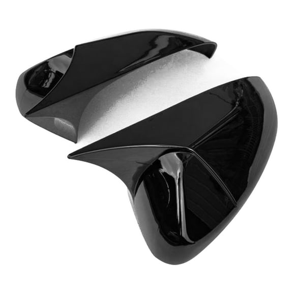 Ikon Motorsports Mirror Cover Compatible With 2023-2025 Honda Accord Hybrid EX-L and Hybrid Touring, Horn Style Gloss Black Side Rear View Mirror Cap Replacement Driver Passenger 2PC Overlay