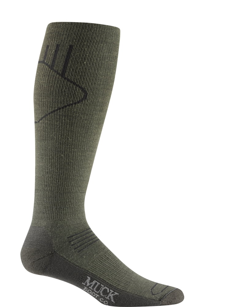 Muck Juneau Crew Over The Calf Sock Foliage Green, Small Muck Boots