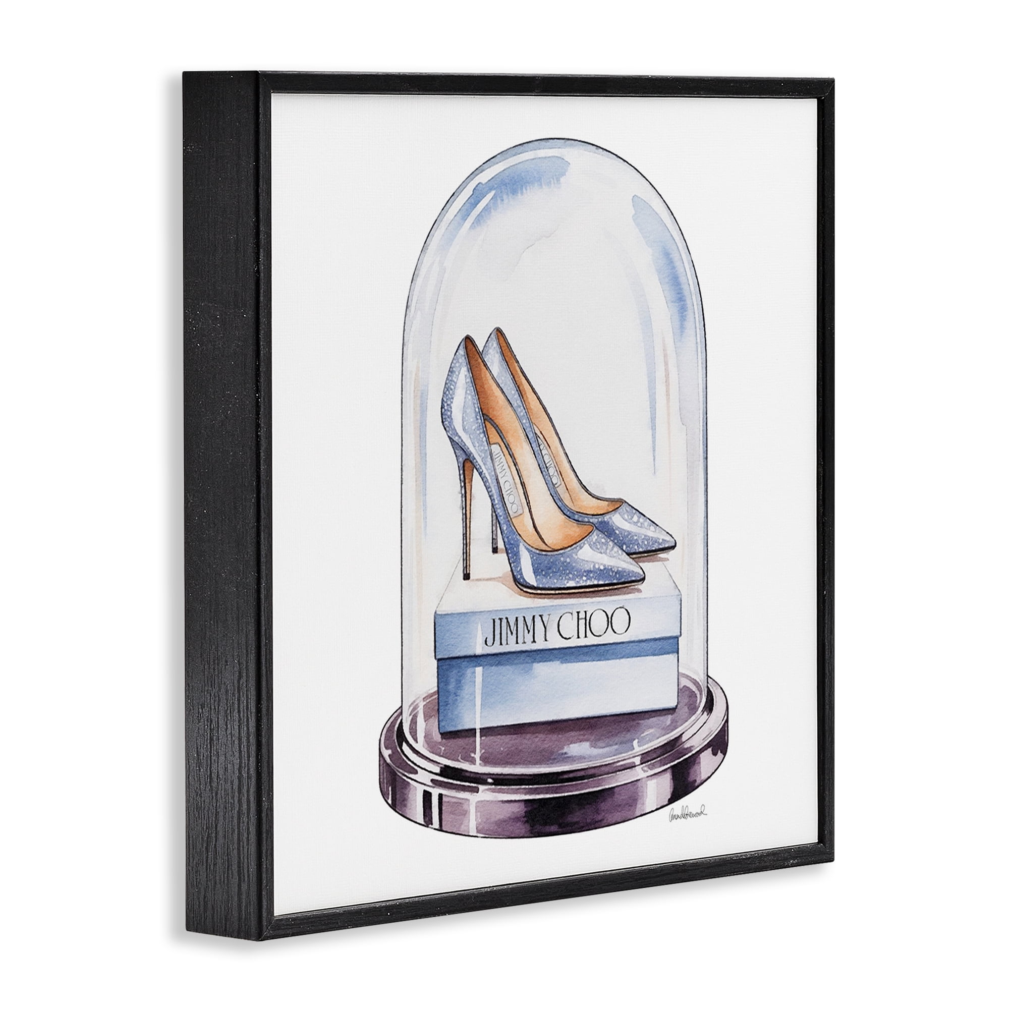 Stupell Industries Elegant Shoes in Bell Jar Black Framed Giclee Art, design by Amanda Greenwood