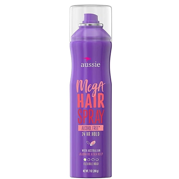 Aussie Mega Hairspray, With Jojoba Oil & Sea Kelp, Flexible Hold, 7 Fl