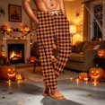 thumbnail image 5 of Mens Sleep Pants with Pockets Plaid Pajama Pants Cute Drawstring Elastic Waist Pant Cuffed Hem Straight Leg Home Sleepwear, 5 of 7