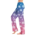 thumbnail image 2 of Women's Soft Comfortable Plush Casual Pyjama Bottoms with Christmas Snowflake and Tree Print, Home Sleep Pants for Winter Wear, Cozy Lounge Pants and Indoor Use, Blue, S, 2 of 5