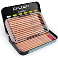 thumbnail image 1 of KALOUR Pro Lápices de colores con tiza pastel, juego de retratos de 24 colores, lápices de carbón de colores para dibujar, dibujar, colorear, sombrear, suministros de arte para artistas adultos, 1 of 1
