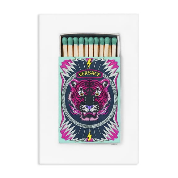 Stupell Industries Tiger Glam Brand Matches Fashion Painting Wrapped Canvas Canvas Art Print Wall Art, 16 x 24