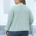 thumbnail image 5 of Dasayo Green Ladies Tops Long Sleeve Knit Plus Size Turtleneck Winter Solid Shirts Womens Blouses XXL, 5 of 5