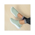 thumbnail image 5 of Fangasis Women Sneakers Non-Slip Casual Shoes Knit Upper Flats Sports Lightweight Walking Shoe Light Green 7.5, 5 of 7