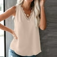 thumbnail image 2 of Fancifize Womens V Neck Tank Tops Loose Fit Basic Casual Summer Tunics Tops Lace Trim Sleeveless T-Shirts Tank Tops for Women, 2 of 4