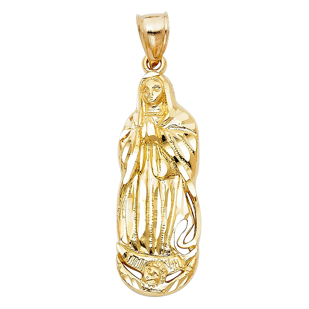 Jewels By Lux 14K Yellow Gold Our Lady Of Guadalupe Virgin Mary Pendant ...