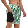 thumbnail image 2 of Rateoe Cactus Plants Pattern Men’s Swim Shorts with Compression Liner – Double-Layered Quick-Dry Swimwear, Comfortable & Stretchy Beach Shorts-X-Large, 2 of 6