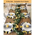 thumbnail image 4 of 13 Inch Round Placemats Set of 4, Yellow Black Geometric Non Slip Heat Insulation PP Table Mats, Modern Art Abstract Grey Line Washable Place Mats for Kitchen Dining Party Table Decor, 4 of 7