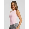 thumbnail image 4 of Womens Summer Off the Shoulder Tops Going Out T Shirts Crop Tank Top Fashion Clothes Spring Outfits 2025 Light Pink XS, 4 of 7