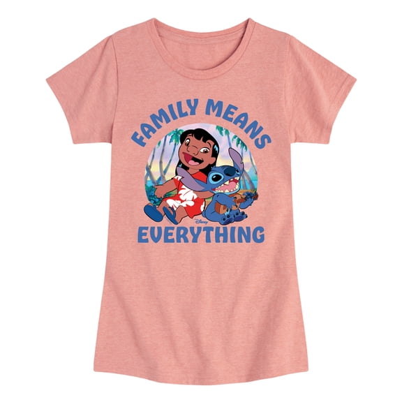 Lilo & Stitch - Family Means Everything - Youth Girls Fitted Short Sleeve T-Shirt