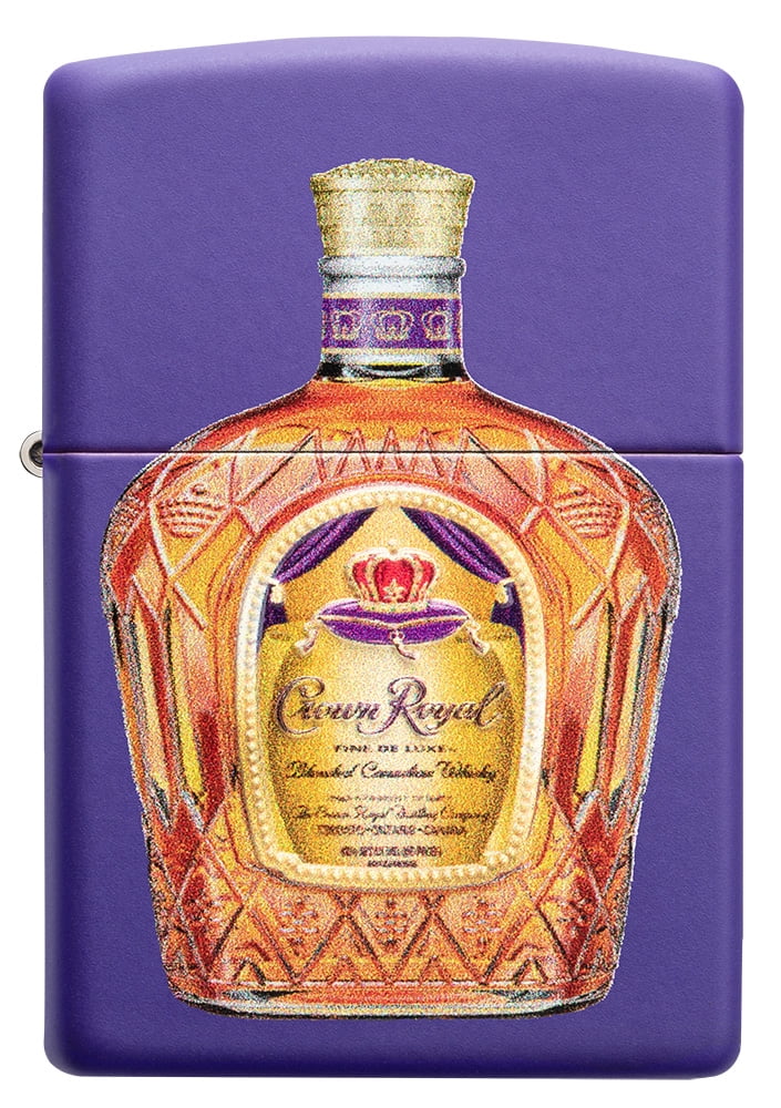 Zippo Crown Royal Texture Print Purple Matte Pocket Lighter and Pouch Gift Set