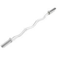 thumbnail image 3 of Demifill Curl Bar for Strength Training, 47 Inch Chrome Steel Home Gym Fitness Equipment Bar, for Home & Commercial Gym, Silver, 3 of 8