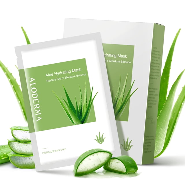 Mascarillas faciales hidratantes Aloderma con 87% de aloe vera orgánico