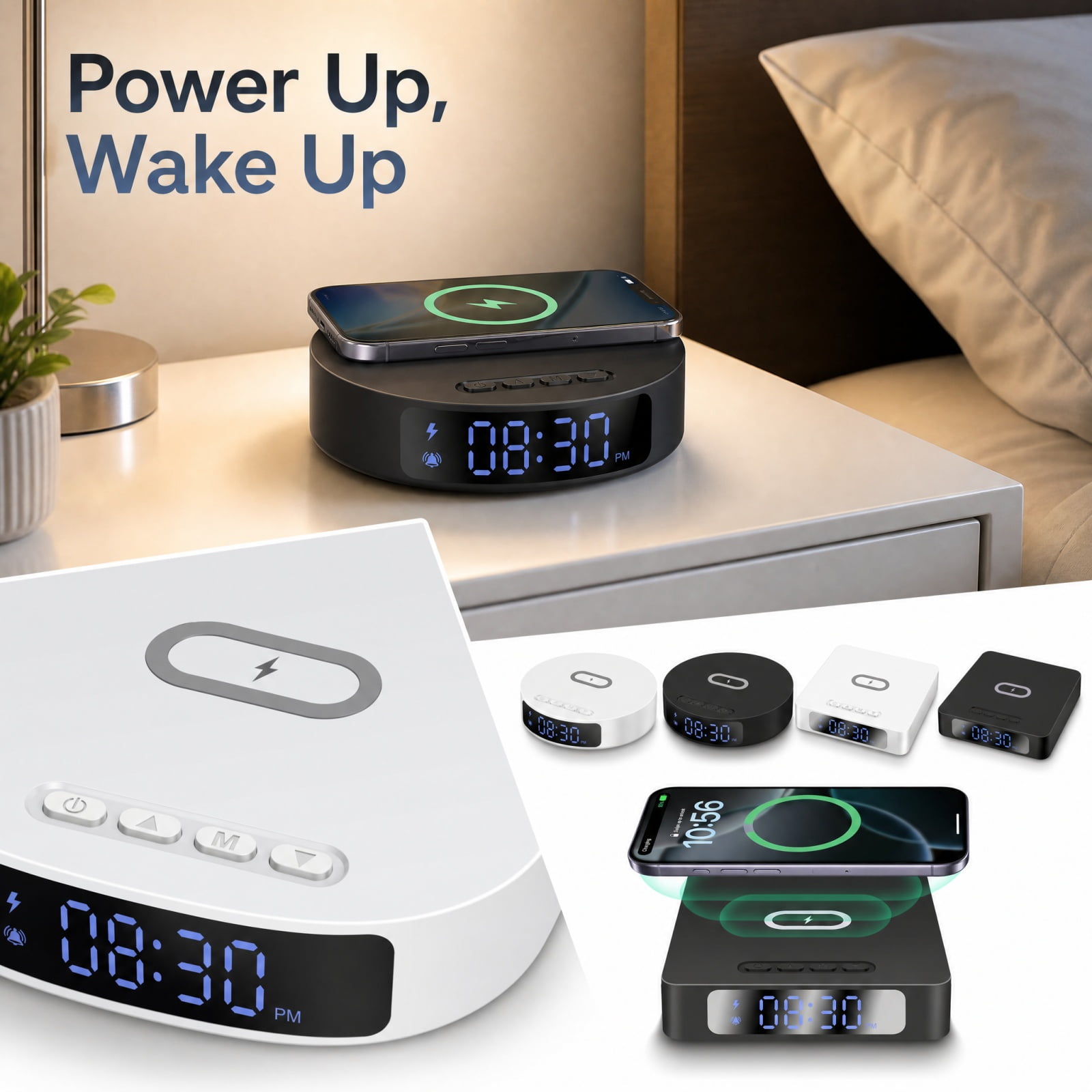 Phone Charging Station, Bedside Charging Station, Wireless Fast Phone Charger, Digital Bedside Phone Charging Station, Bedside Charging Station, Wireless Fast Phone Charger, Digital Bedside - b