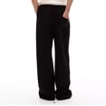thumbnail image 4 of Mens Wide Leg Sweatpants Elastic Waist Loose Fit Lightweight Solid Color Casual Daily Streetwear sports Loungewear Trousers Black 3XL, 4 of 5
