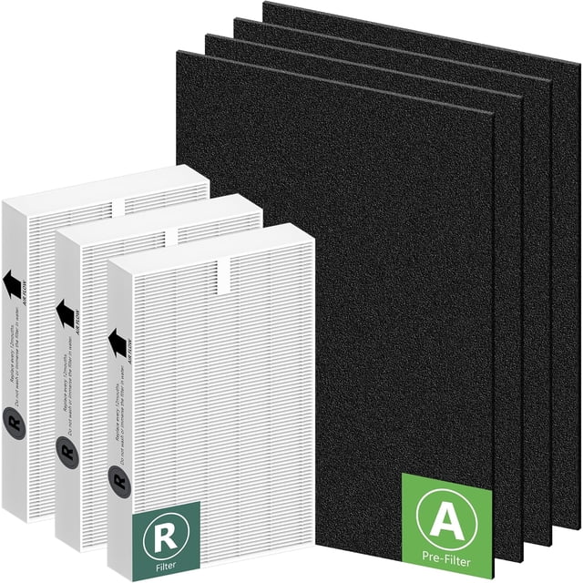 HPA300 HEPA Filter Replacement for Honeywell HPA300 Series Air Purifiers HPA300, HPA300VP, HPA304, HPA3300, Replace HRF-R3 (3 Ture HEPA R Replacement Filter + 4 Activated Carbon Pre-Filter) by