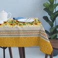 thumbnail image 4 of Sunflower Yellow Table Cloth Waterproof Tablecloths, Retro Southwest Country Plant Leaf Floral Tablecloth Dining Table Cover for Kitchen Party Tabletop Outdoor, Rectangle Tablecloth 54x108 Inch, 4 of 9