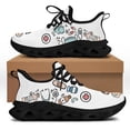 thumbnail image 1 of Yikeluo Zapatos de enfermera con plataforma y diseño de dibujos animados para mujer, zapatillas de malla transpirables con cordones y cordones, calzado para caminar para mujer, 1 of 6