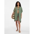 thumbnail image 2 of Time and Tru Women's Green Button-Down Coverup, Summer Fashion, Size Options: XXL/XXXL, 2 of 5