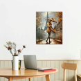 thumbnail image 3 of Creowell Eiffel Tower Wall Art Brown Paris Painting on Canvas Romantic Couple in New York Street Pictures Print Abstract Vintage Artwork Framed for Living Room Bedroom Decor 16x20 in/12x16 in, 3 of 5